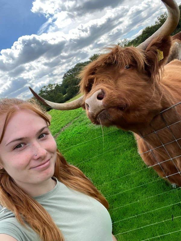 Megan volunteering with animals in Essex